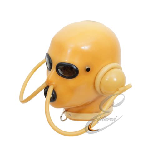 latex bondage mask|Enfettered Rubber Anatomical Discipline Latex Hood.